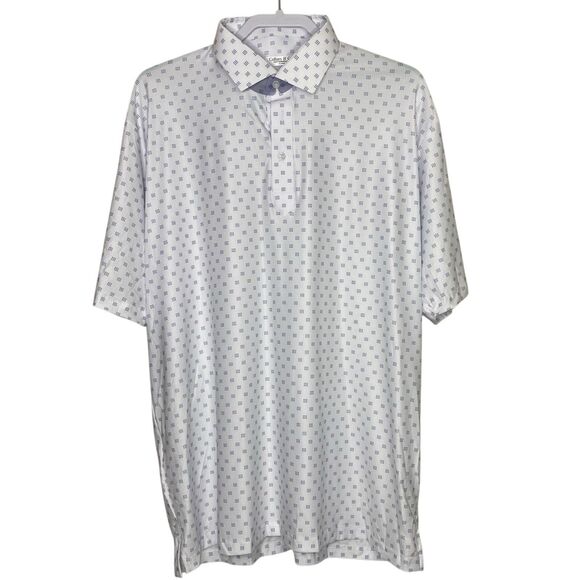 Collars & Co Polo Shirt Mens 3XL Oracle White Dress Collar Golf Preppy Stretch - Picture 2 of 7